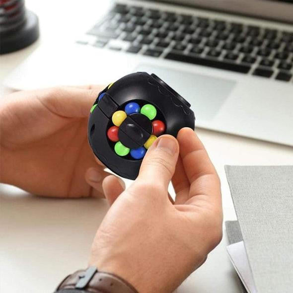 Fidget Puzzle Ball with Rotating Colored Beads
