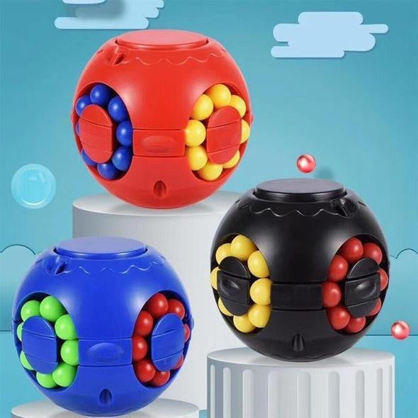 Fidget Puzzle Ball with Rotating Colored Beads