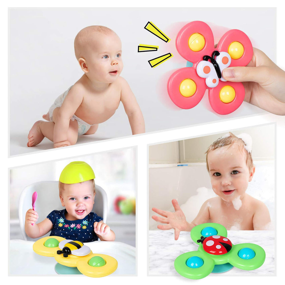 Suction Spinner Toy with Animal Designs for Babies