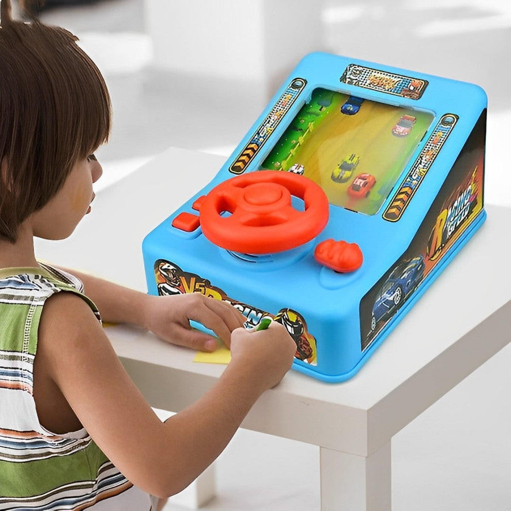 Racing Game Console Toy with Steering Wheel and Sounds