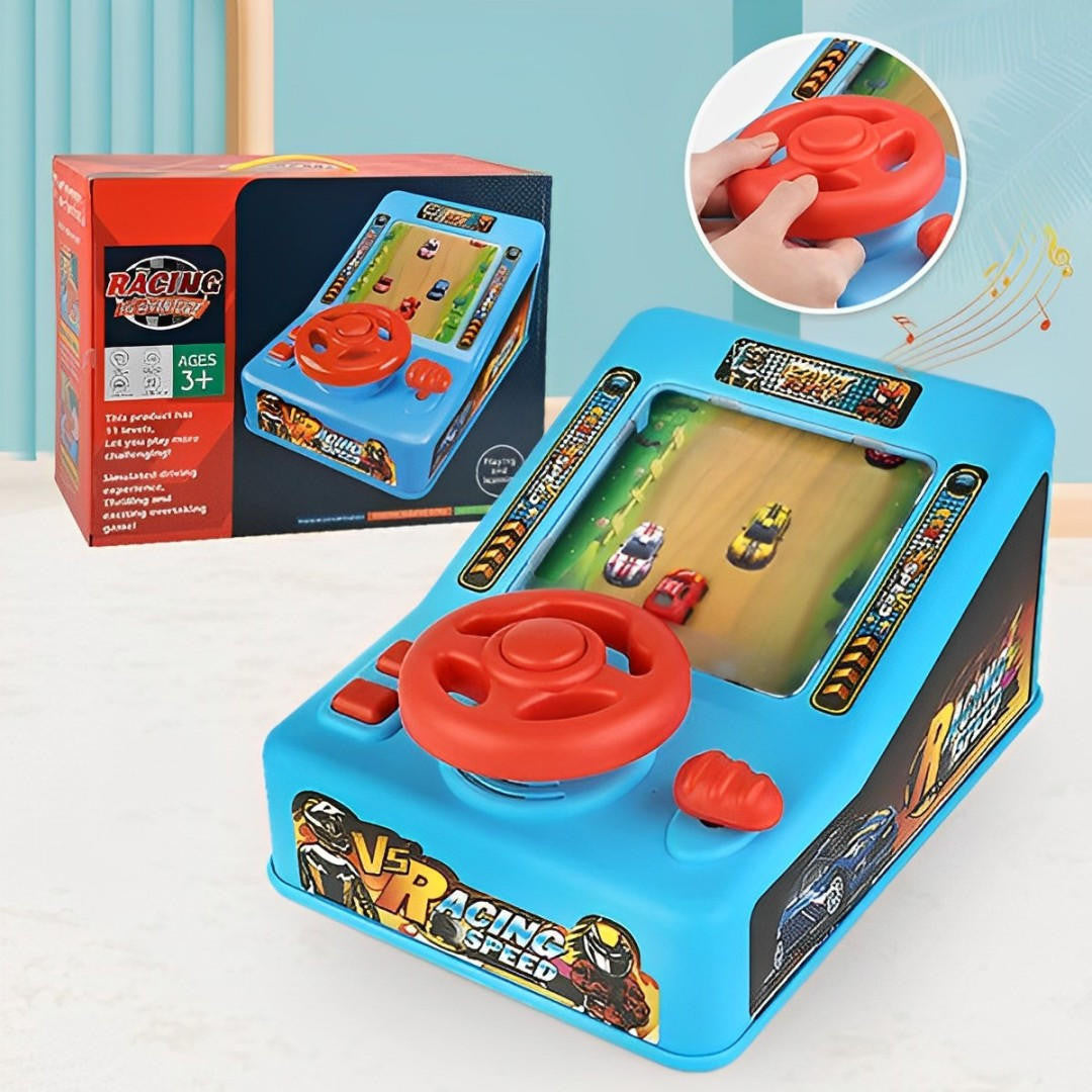 Racing Game Console Toy with Steering Wheel and Sounds