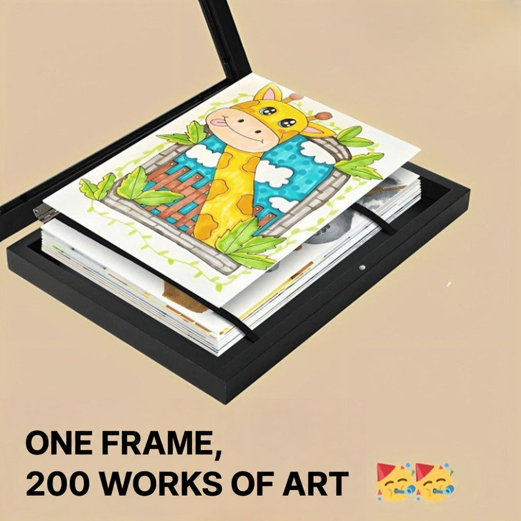Kids Artwork Frame with Storage for 200 Drawings