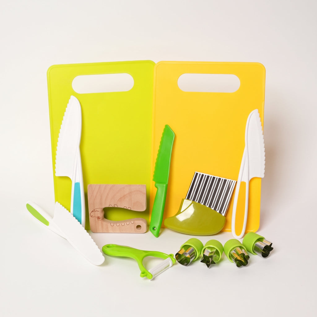 Kids Cooking Tools Set with Cutting Boards and Knives