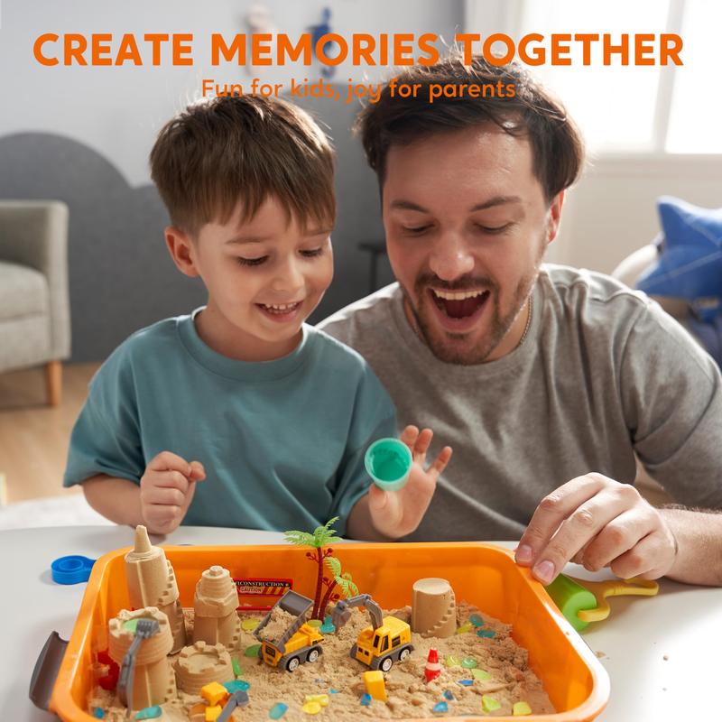 Kinetic Sand Sensory Bin, 18-Piece Set With Glow Stones