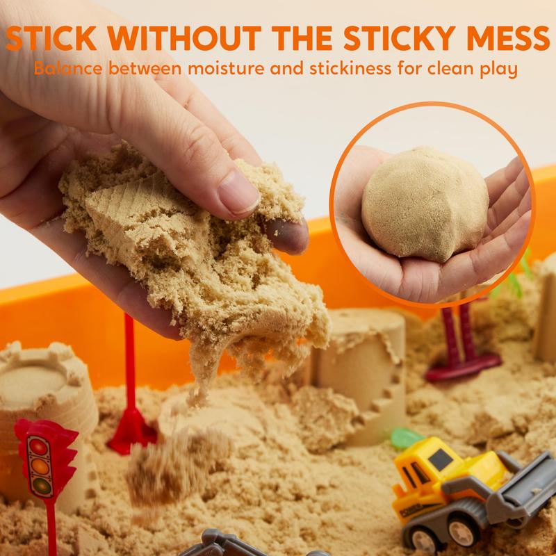 Kinetic Sand Sensory Bin, 18-Piece Set With Glow Stones
