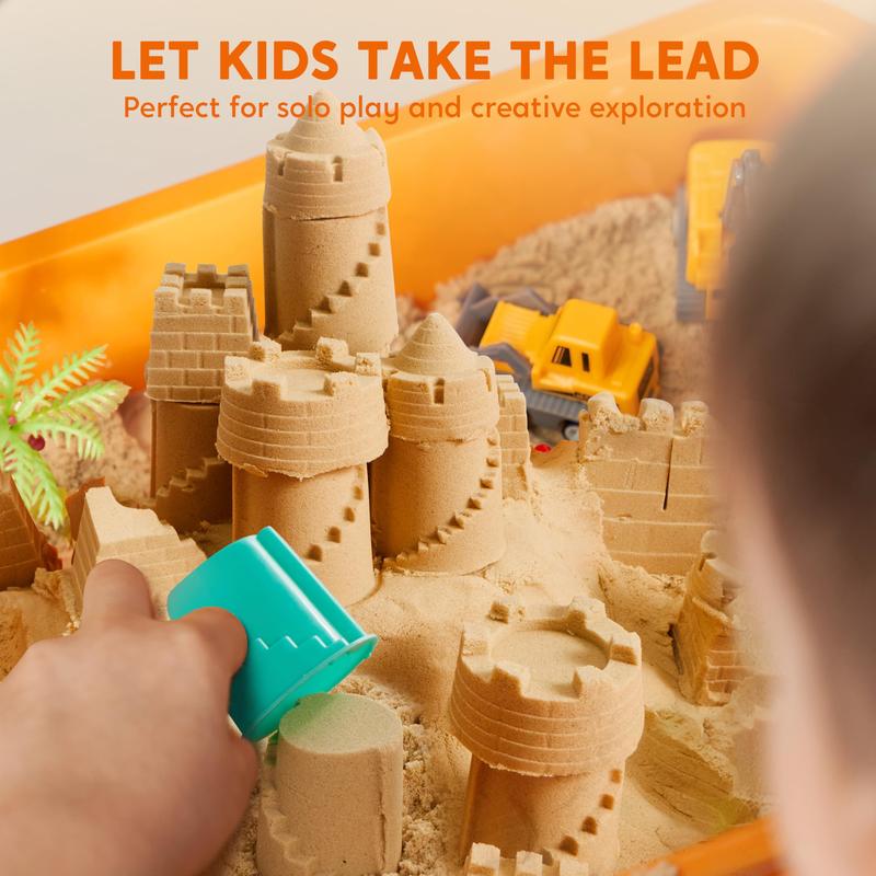 Kinetic Sand Sensory Bin, 18-Piece Set With Glow Stones