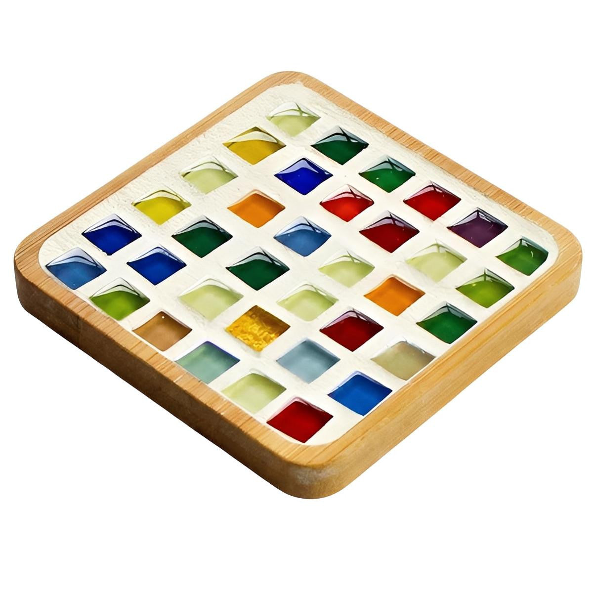 Mosaic Craft Kit for Coasters with Colorful Glass Tiles