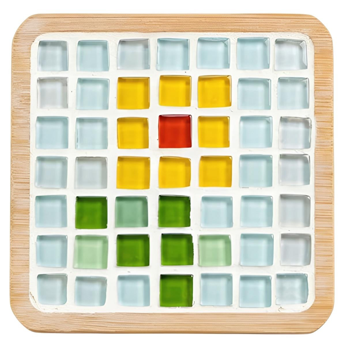 Mosaic Craft Kit for Coasters with Colorful Glass Tiles