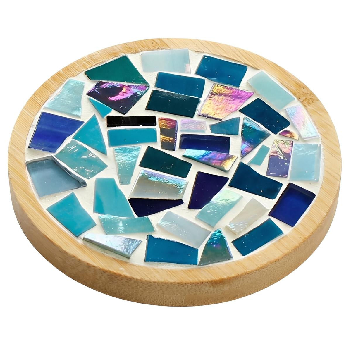 Mosaic Craft Kit for Coasters with Colorful Glass Tiles
