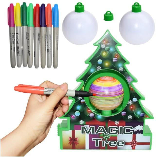 Christmas Ornament Craft Kit with Spinning Tree and Markers