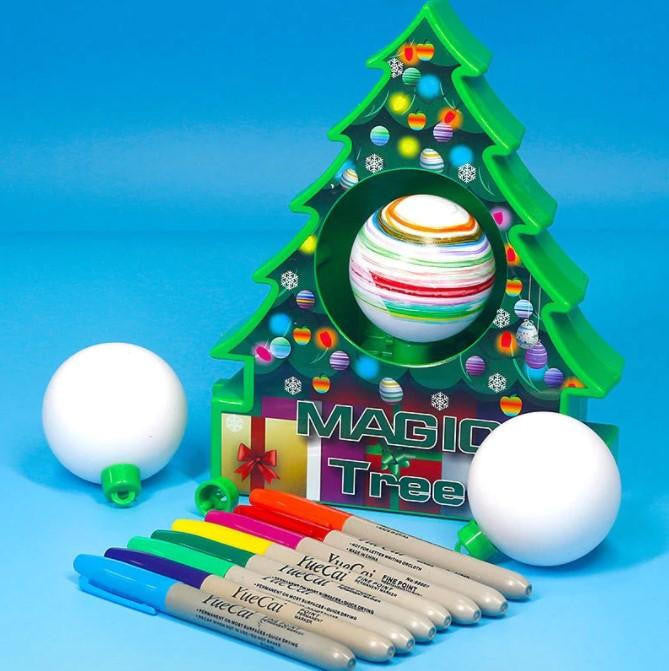 Christmas Ornament Craft Kit with Spinning Tree and Markers