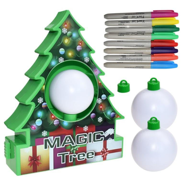 Christmas Ornament Craft Kit with Spinning Tree and Markers