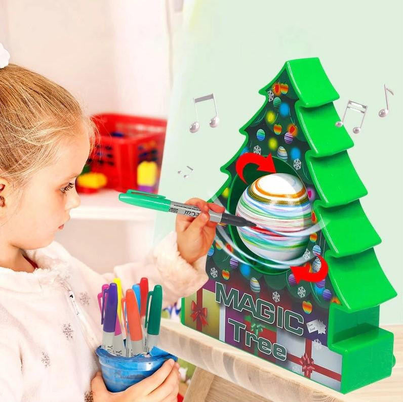 Christmas Ornament Craft Kit with Spinning Tree and Markers
