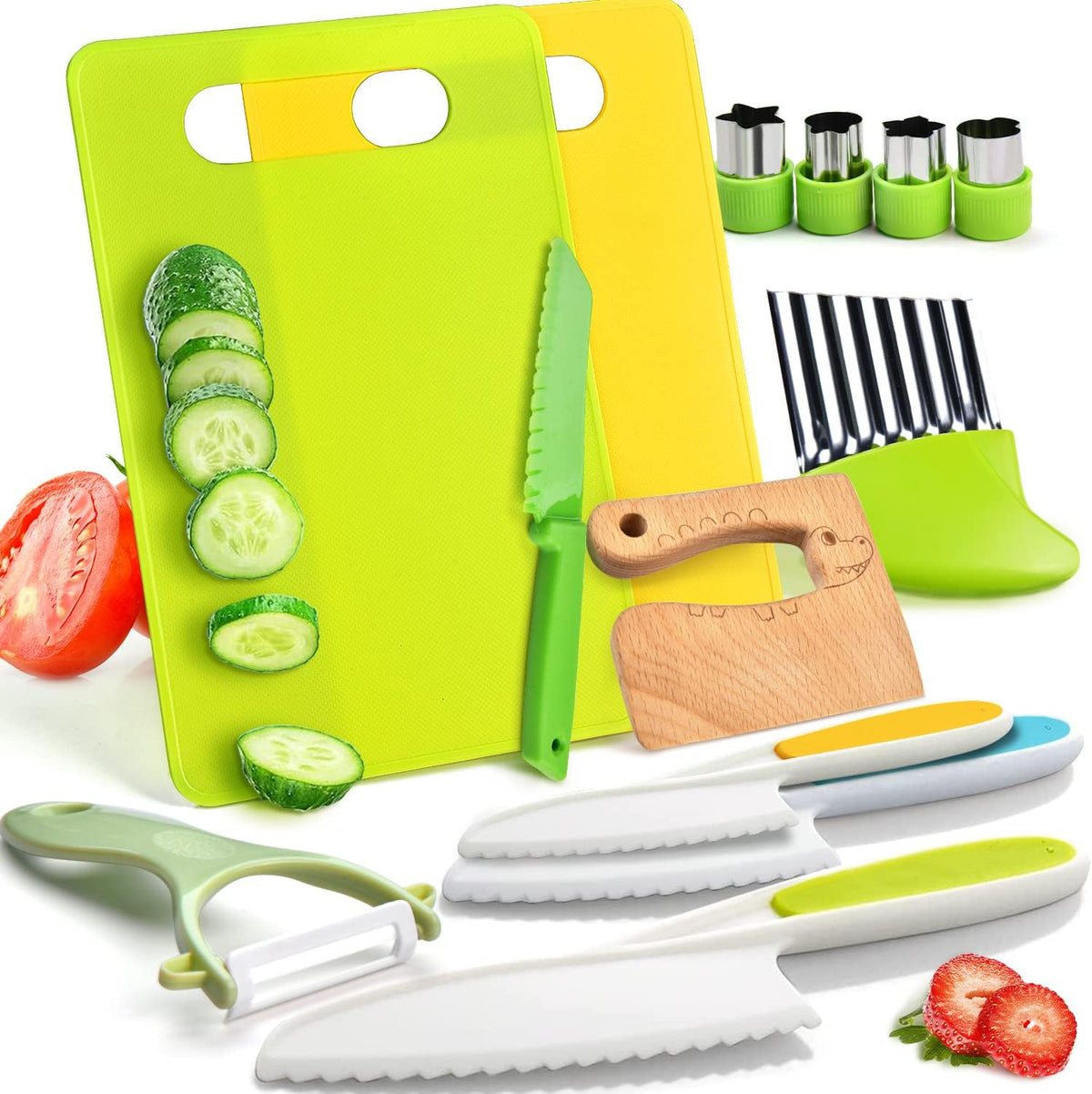 Toddler Kitchen Tools Set with Knives and Cutting Boards