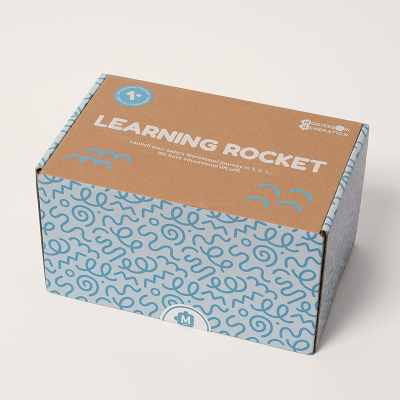 Wooden Rocket Toy with Shape Sorter and Counting Beads