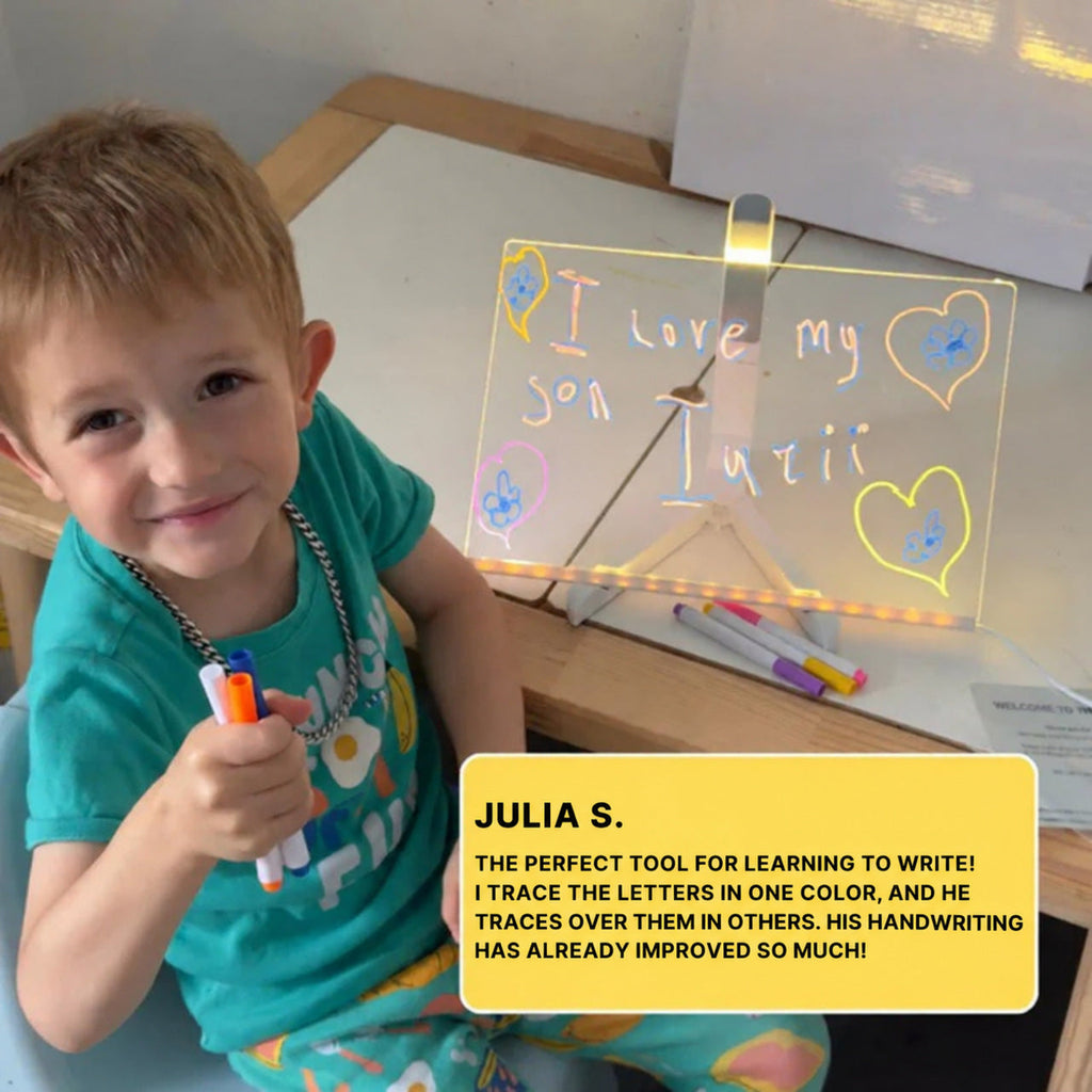 Light Drawing Board with Neon LED Glow Effect