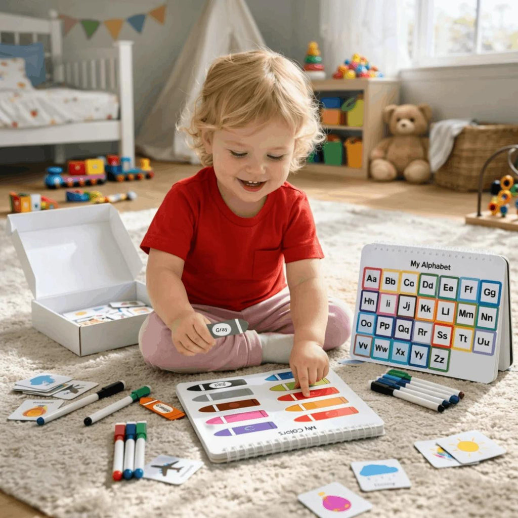 Reusable Preschool Activity Book with 30 Educational Themes