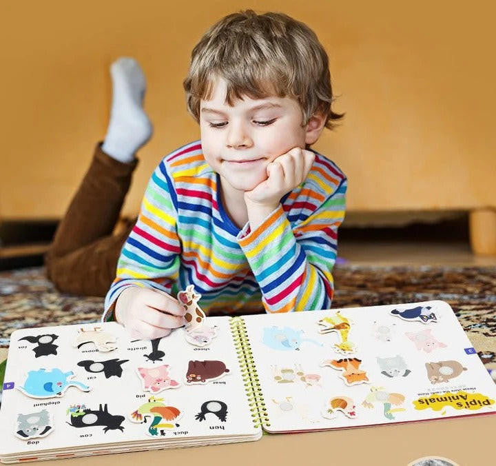 Activity Book Toddlers with Reusable Stickers and Themes