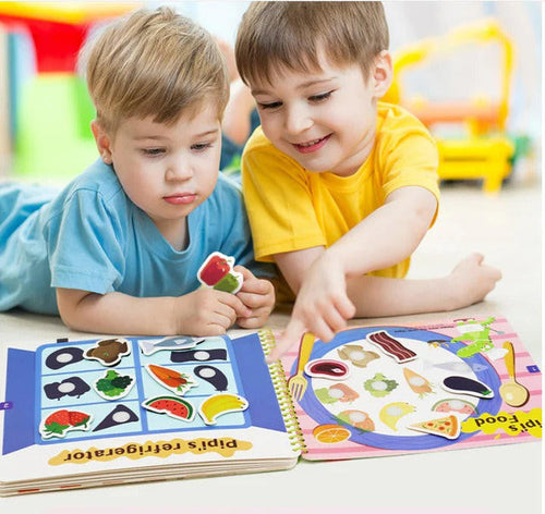 Activity Book Toddlers with Reusable Stickers and Themes
