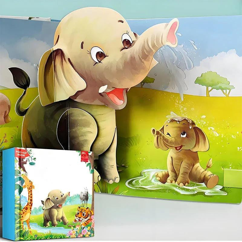 3D Pop-Up Book with Animals for Children