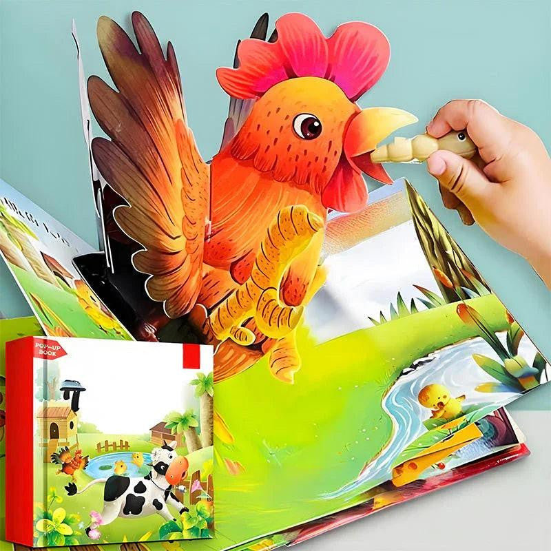 3D Pop-Up Book with Animals for Children