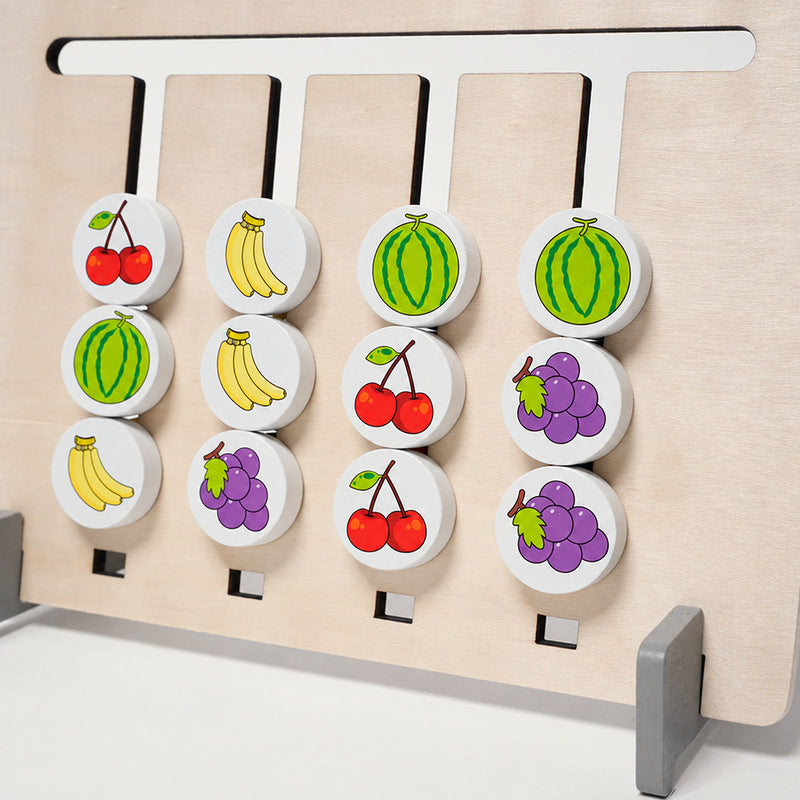 Logic Puzzle Toy with Double-Sided Wooden Board and 18 Challenge Cards