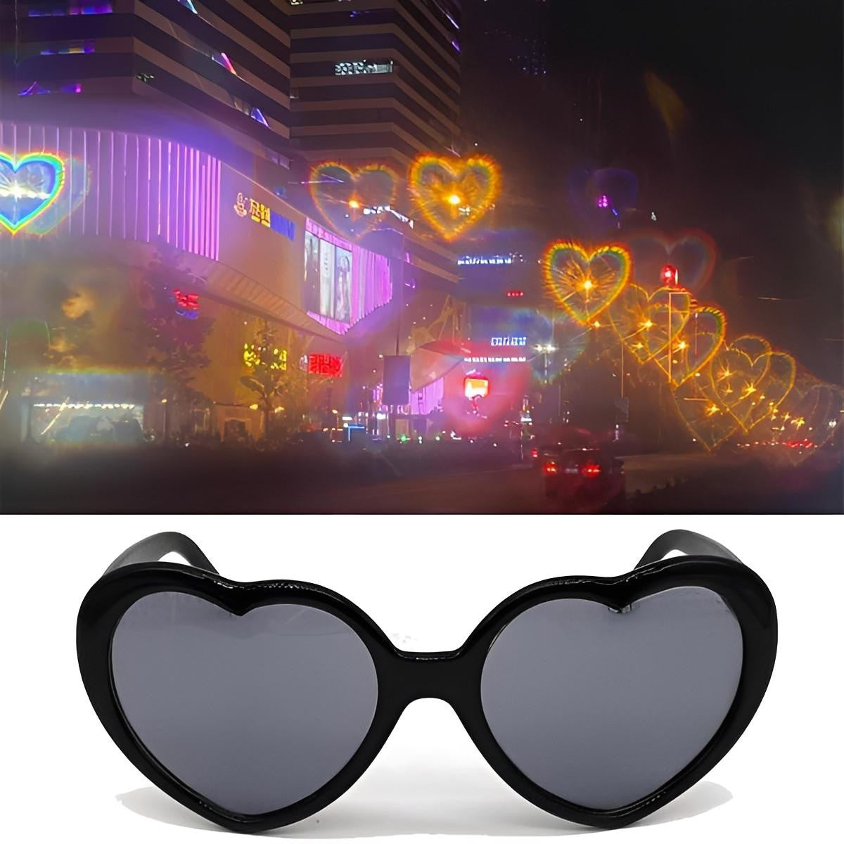 Diffraction Heart Glasses with Light Effect for Events