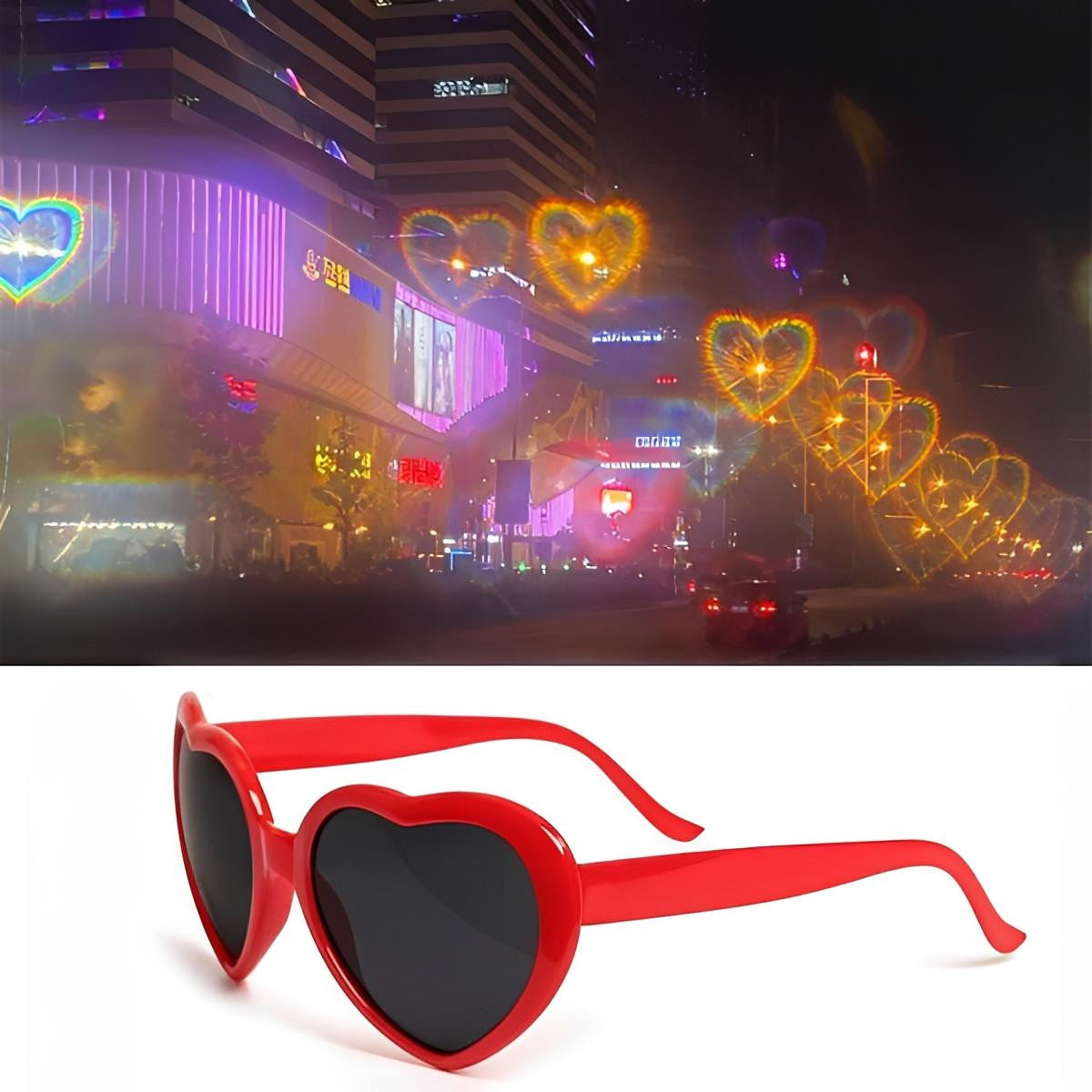 Diffraction Heart Glasses with Light Effect for Events