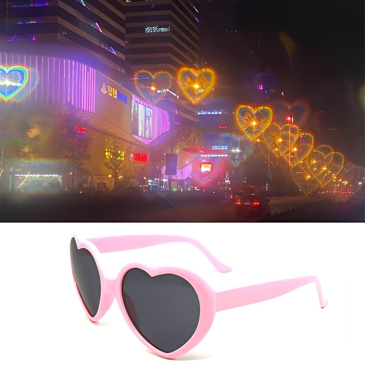 Diffraction Heart Glasses with Light Effect for Events