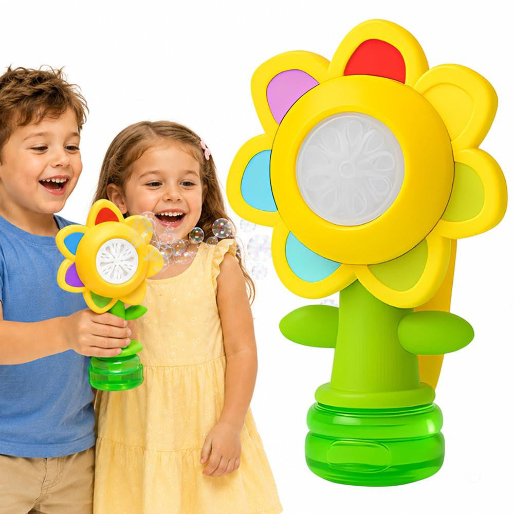 Bubble Machine Toy Flower Design with Automatic Rotation