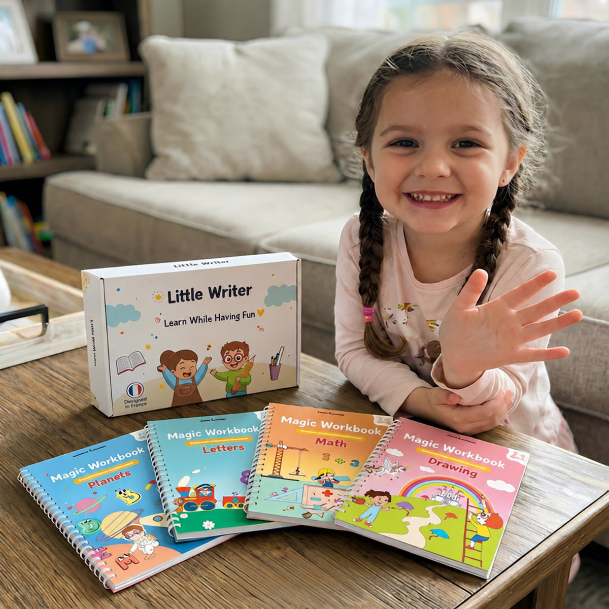 Magic Writing Notebook Set with Reusable Pages for Kids
