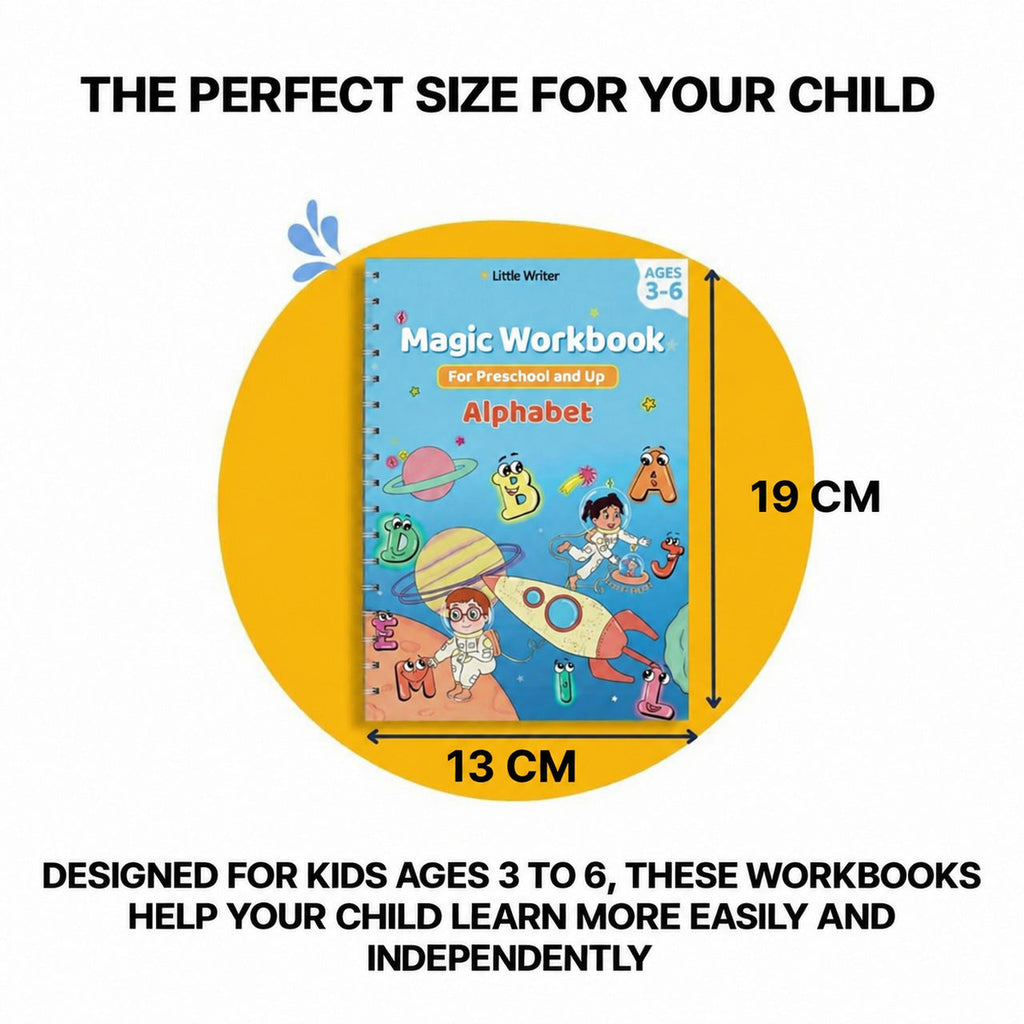 Magic Writing Notebook Set with Reusable Pages for Kids