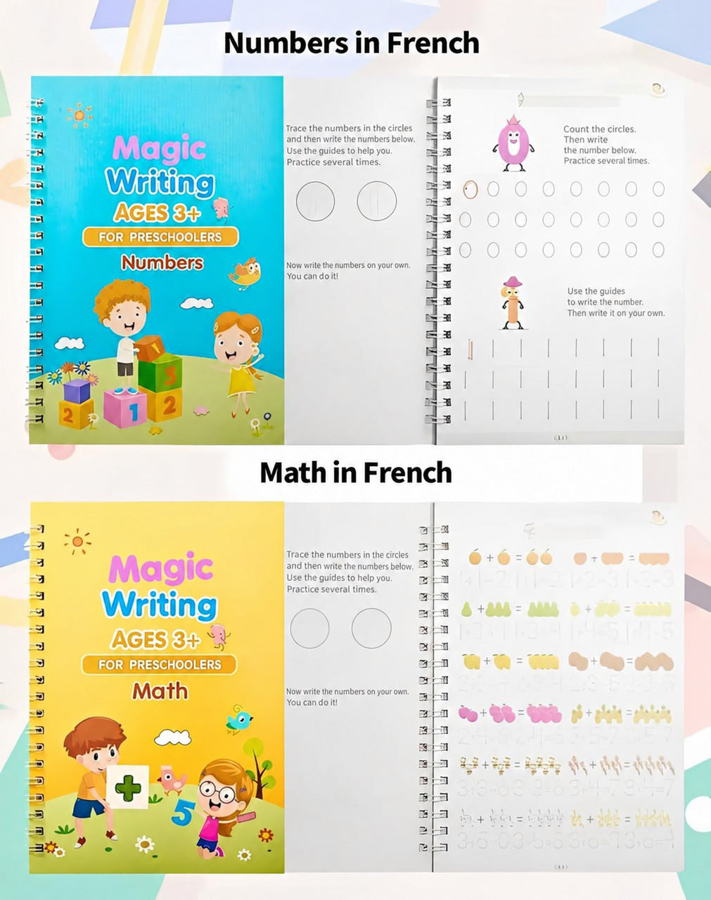 Magic Writing Notebook Set with Reusable Pages for Kids