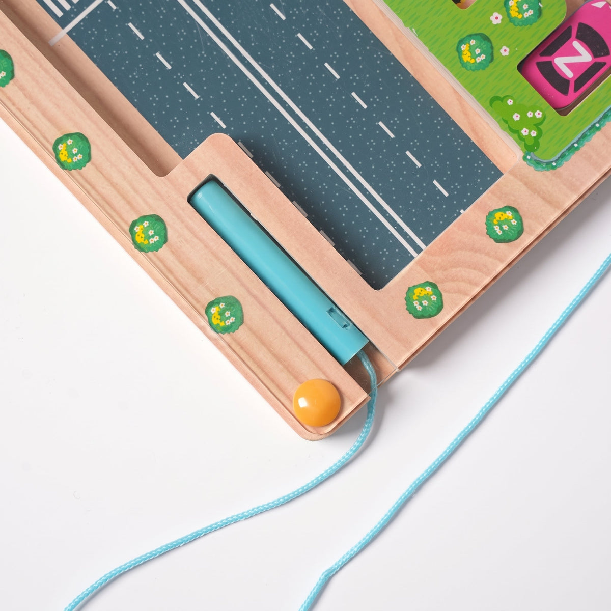 Magnetic Alphabet Maze with Parking Lot Theme