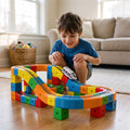 Magnetic Cube Track Train Set, Build-Your-Own Railway for Kids