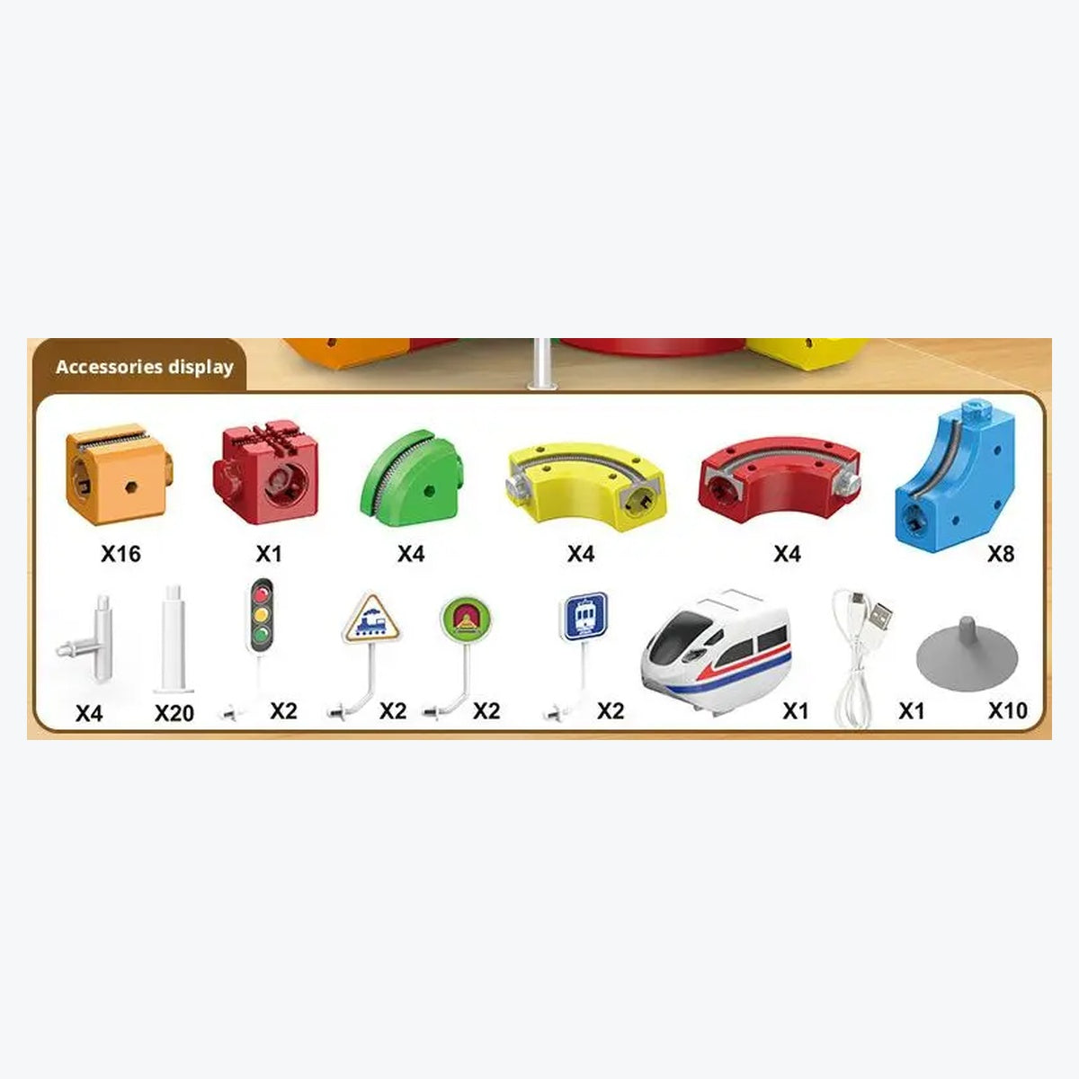Magnetic Cube Track Train Set, Build-Your-Own Railway for Kids