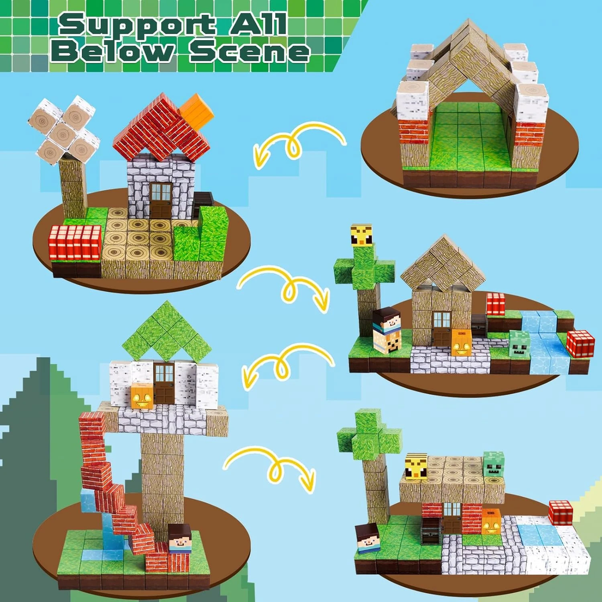 Magnetic Pixel Blocks, 100-Piece Set