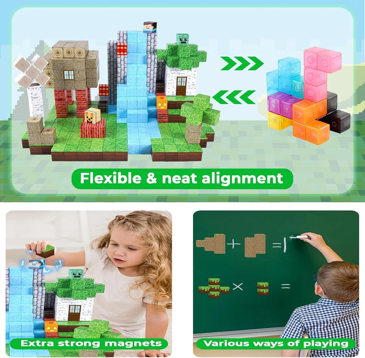 Magnetic Pixel Blocks, 100-Piece Set