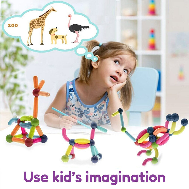 Magnetic Building Blocks, 36-Piece Colorful Construction Set