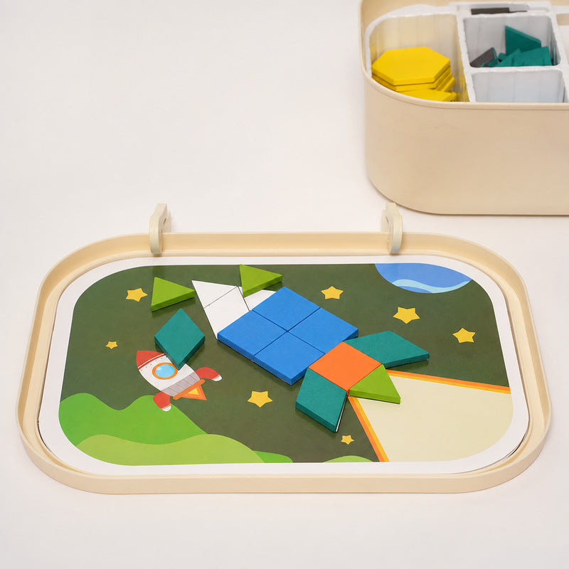 Magnetic Shape Puzzle with 250 Foam Pieces & Storage Box
