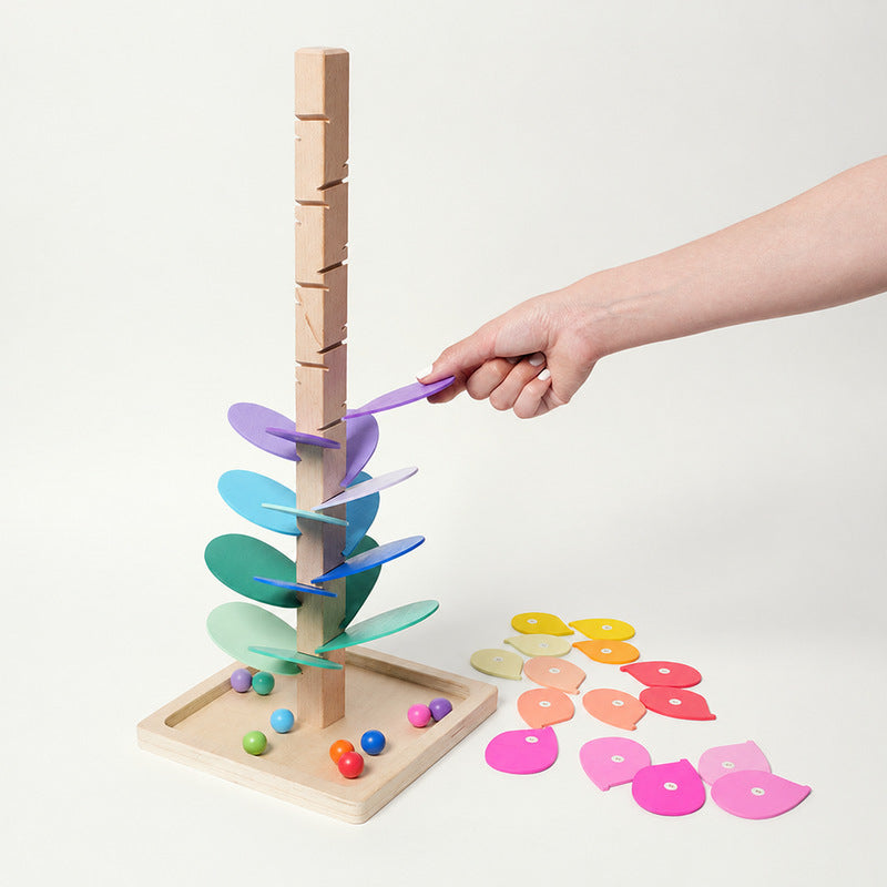 Marble Run Toy, Rainbow Tree with 30 Colorful Leaves
