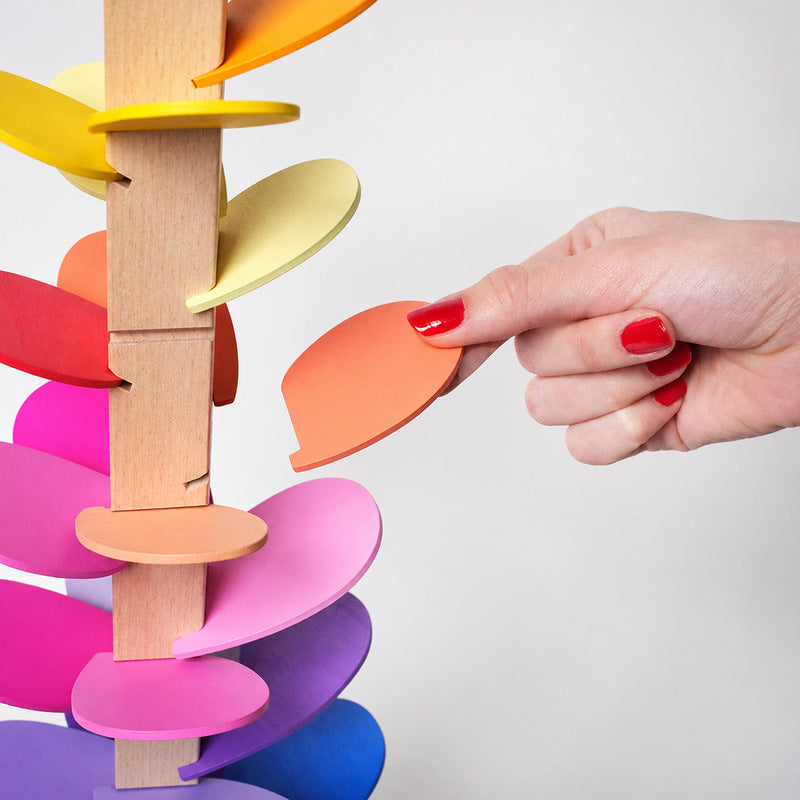Marble Run Toy, Rainbow Tree with 30 Colorful Leaves