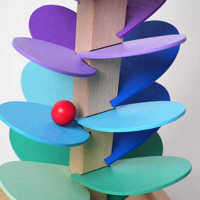 Marble Run Toy, Rainbow Tree with 30 Colorful Leaves