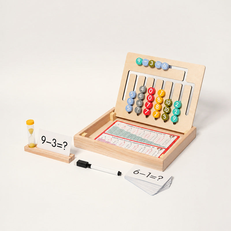 Math Learning Game with Abacus Maze and Spelling Cards