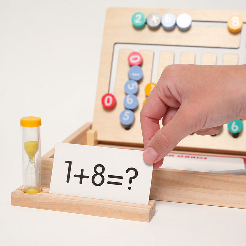 Math Learning Game with Abacus Maze and Spelling Cards