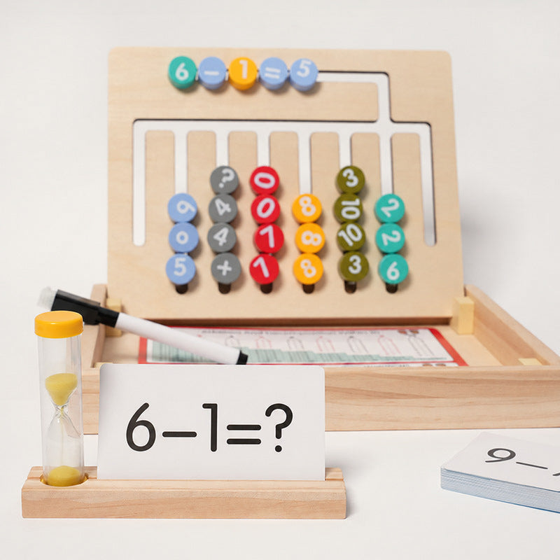 Math Learning Game with Abacus Maze and Spelling Cards