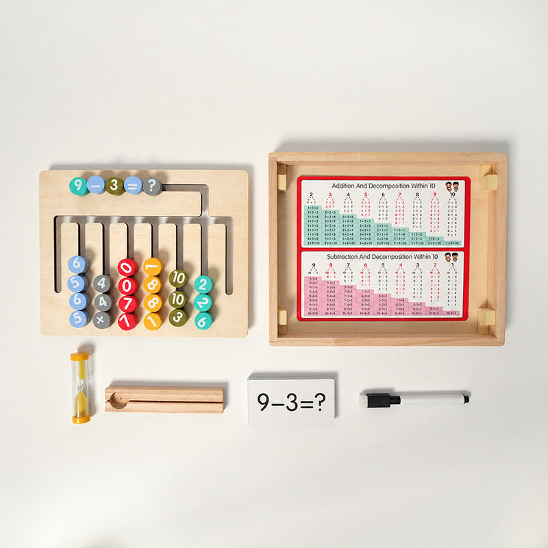 Math Learning Game with Abacus Maze and Spelling Cards