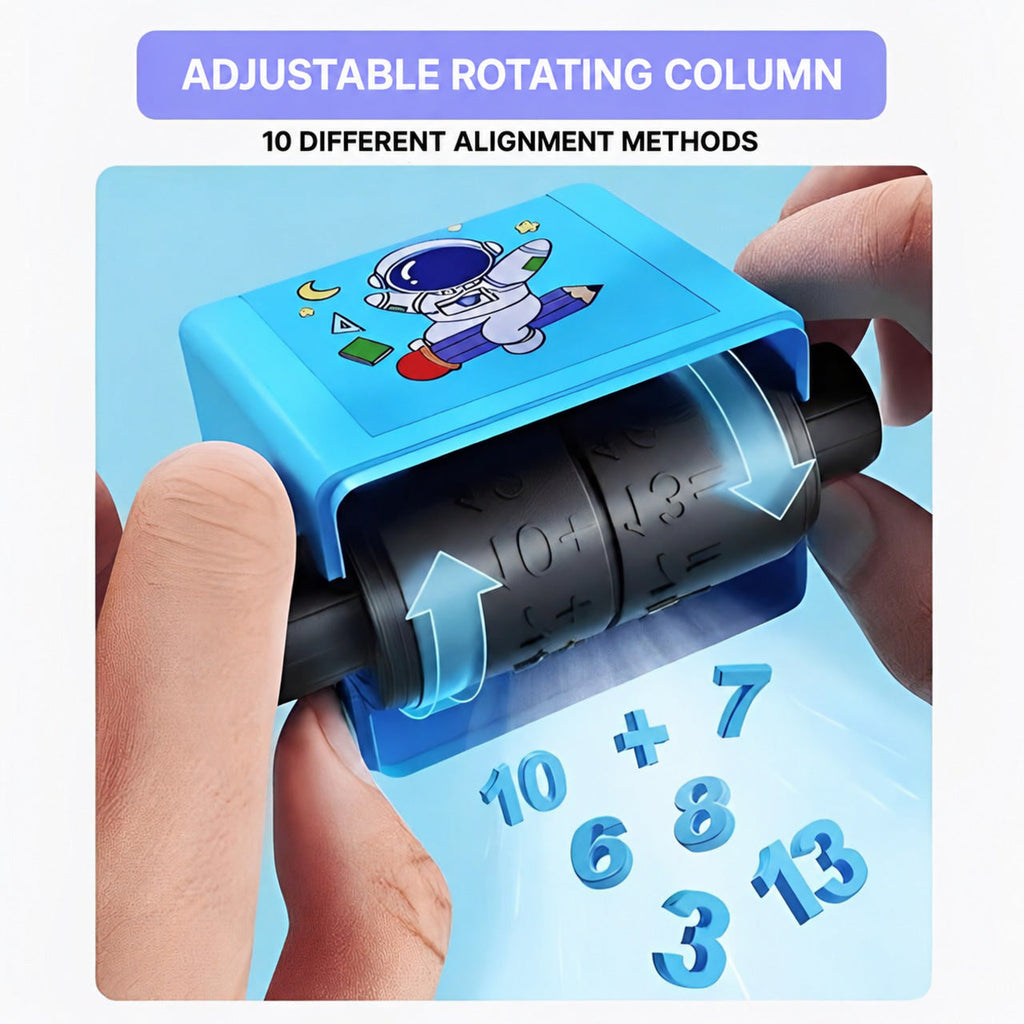 Math Stamp Roller with Rotating Exercises for Kids
