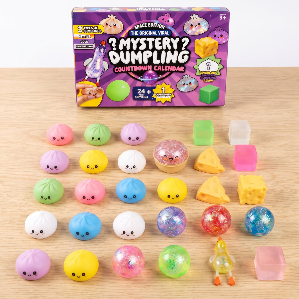 Mystery Dumpling Countdown Calendar, 24 Squishy Surprises