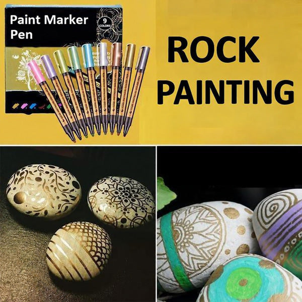Metallic Paint Pens Set of 10 for Multi-Surface Art